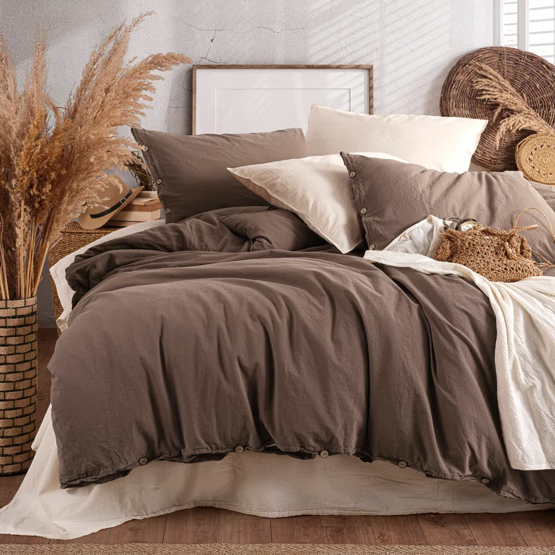 Macas Home Olivy Cotton Washed Double Duvet Cover Set