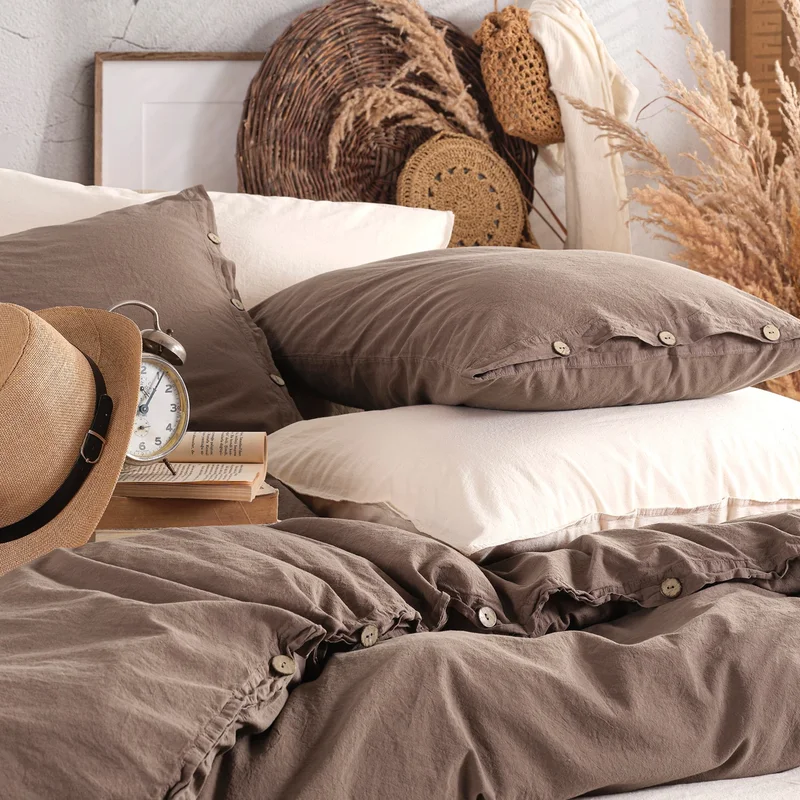 Macas Home Olivy Cotton Washed Double Duvet Cover Set