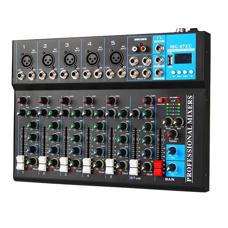 7-Channel Digital Mixer Microphone Recording Dj Mixer Stage Bluetooth Audio Speaker Set Equipment Live Broadcast - Image 1