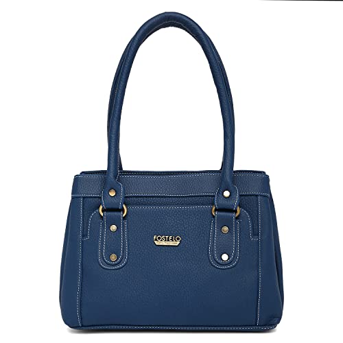 Fostelo Women's Felisa Satchel Tote Handbag for Women | Ladies Purse | Stylish Shoulder Bag | Gift For Women | Blue - Image 1