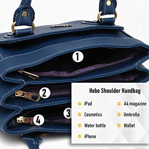 Fostelo Women's Felisa Satchel Tote Handbag for Women | Ladies Purse | Stylish Shoulder Bag | Gift For Women | Blue - Image 5
