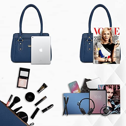 Fostelo Women's Felisa Satchel Tote Handbag for Women | Ladies Purse | Stylish Shoulder Bag | Gift For Women | Blue - Image 4