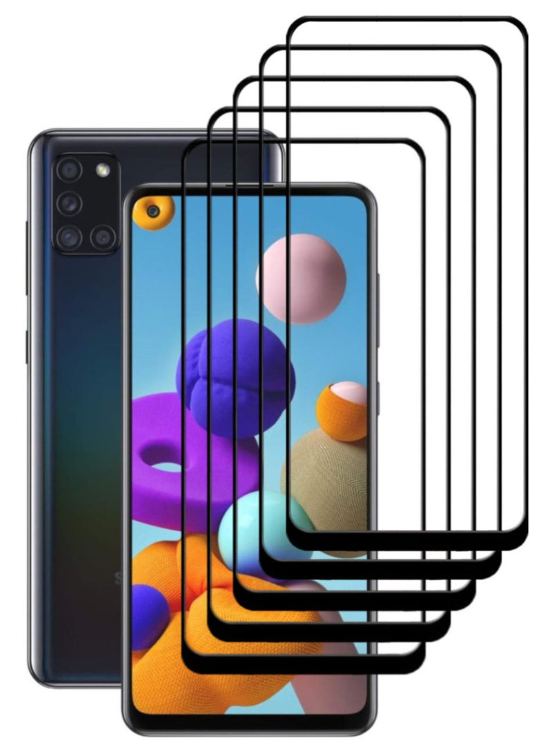 ACLIX 5 Pieces Antistatic ESD Dustproof Premium Quality High Definition Tempered Glass Screen Protector Designed For Samsung Galaxy A21s - Image 1