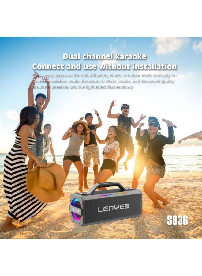 Lenyes S836 Party Speaker – TWS Dual Connect, 300W Power, RGB Lighting & Ultra-Large 40,000mAh Battery - Image 4