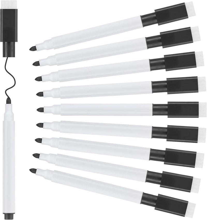 Excefore Whiteboard Markers - 20Pcs Magnetic Dry Erase Pens With Eraser Cap - Fine Tip Whiteboard Pens For Kids - Convenient & Quick To Use - Ideal For School & Office (Black) - Image 1