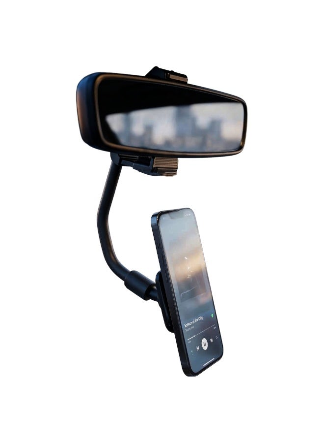 Universal Car Rearview Mirror Mount for Smartphones & GPS – 360° Rotating Rear View Mirror Phone Holder, Adjustable Car Mount Stand, Anti-Shake Navigation Bracket for iPhone & Android - Image 5