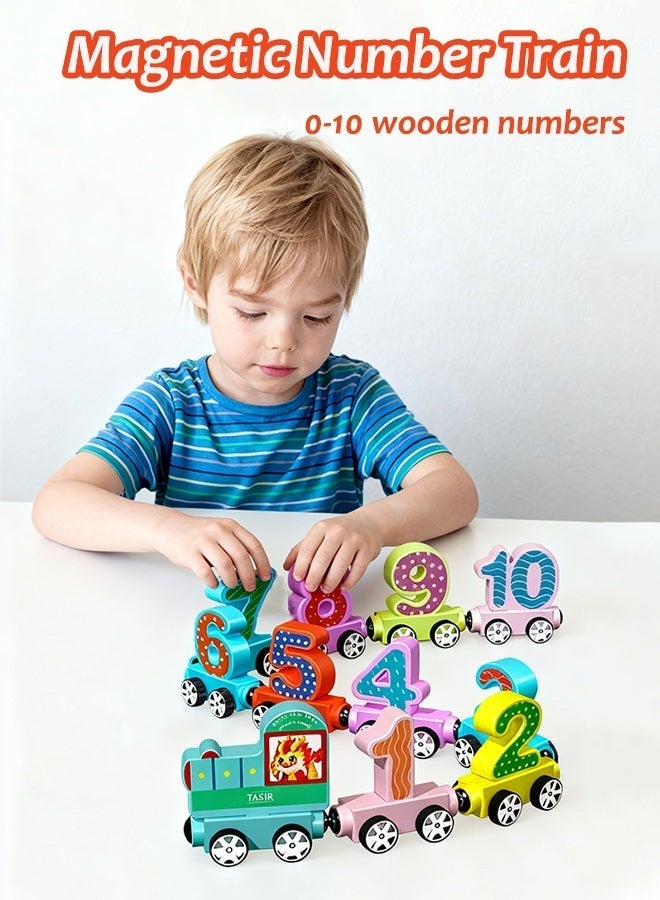11-piece Magnetic Train Toy Number Train Set (1-10) Wooden Number Train Preschool Education Early Childhood Educational Toy - Image 3