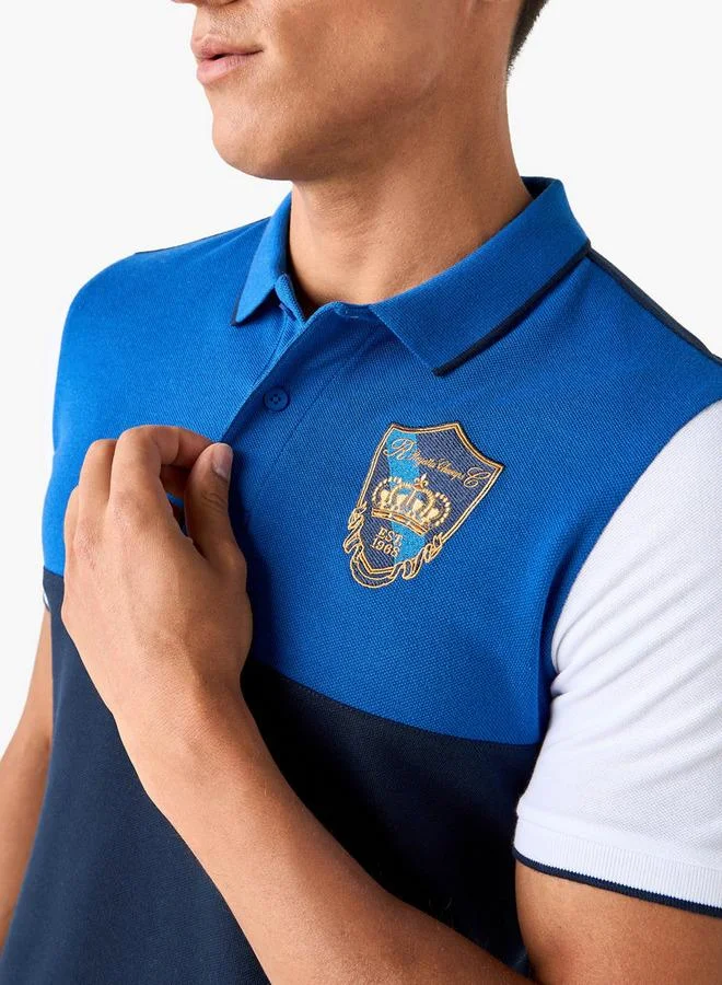 Splash FAV Embroidered Colourblock Polo T-shirt