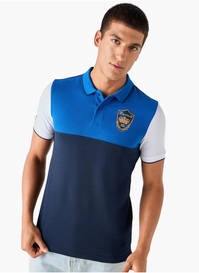 فاف Embroidered Colourblock Polo T-shirt