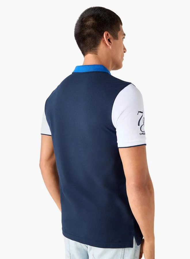 Splash FAV Embroidered Colourblock Polo T-shirt