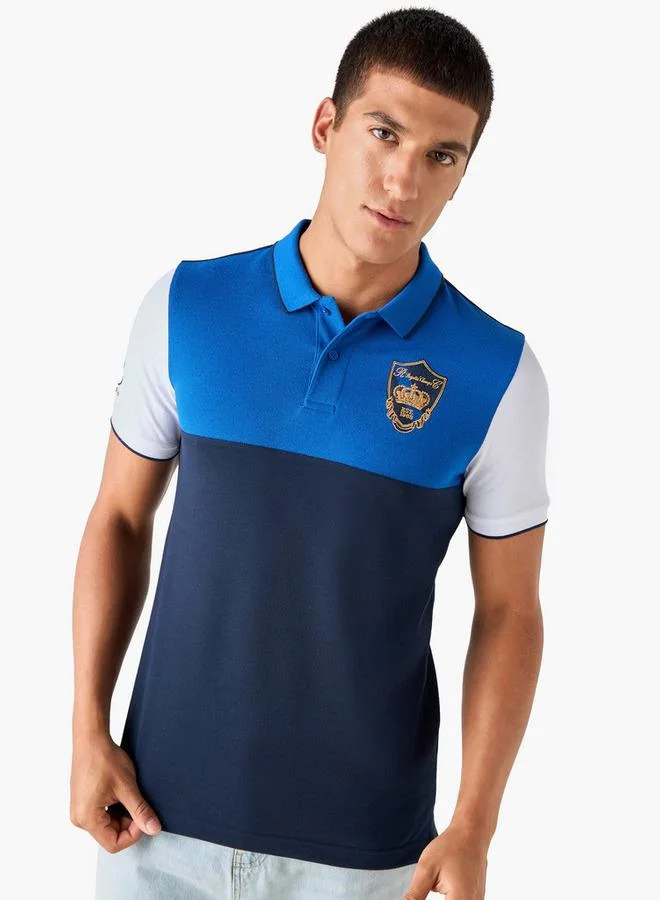 Splash FAV Embroidered Colourblock Polo T-shirt