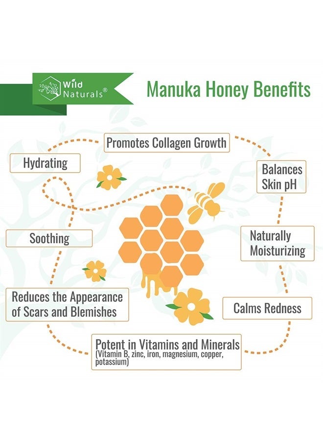 Wild Naturals Sulfate Free Shampoo with Manuka Honey - Moisturizing Shampoo for Dry Hair - Clarifying Shampoo for Color Treated Hair, Curly Hair, Dry Hair, Dry and Itchy Scalp - Dandruff Shampoo for Women and Men - Image 2