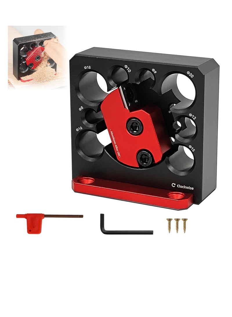 SOLARAE Electric Drill Milling Dowel Round Rod Auxiliary Tool, 8 Holes Adjustable High Speed Carbide Inserts Dowel Maker, 8mm to 20mm Dowel Maker Jig, for Wooden Rods Sticks Woodworking (6 Pcs) - Image 1