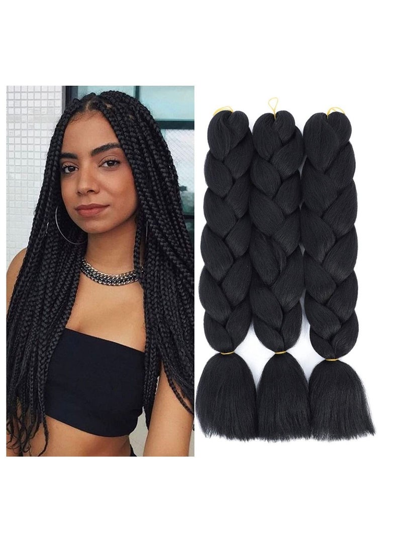 إستيل جديلة أصلية فاخرة من 3 ألوان أسود 25 رمادي - Image 1