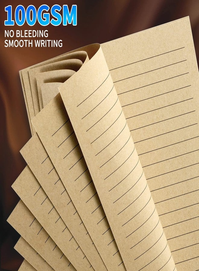Tofun A6 Lined Vintage Refillable Paper, Retro A6 Binder Refills Paper for 6-Ring Binders Planner Traveller Journal Notebook Dairy, 7mm Ruled Filler Paper, 80 Sheets 160 Pages, Lined - Image 4