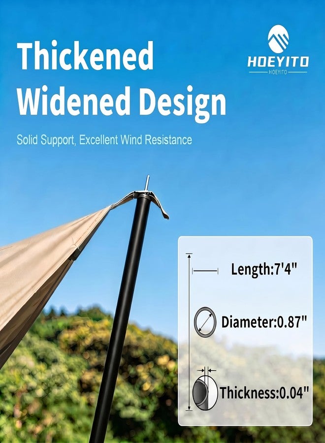 HOEYITO Camping Tarp with Poles & Retainer, 14.5x11FT PU9000mm Waterproof 210D Oxford Cloth Camping Awning, UV Blocking Rate 99.99% Camping Canopy Tent Tarp for Outdoor, Hammock, Car, Picnic (Khaki) - Image 5