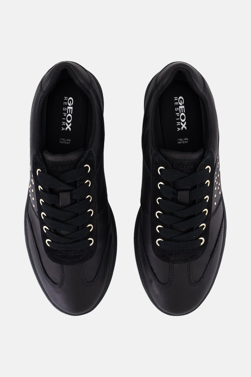 GEOX Women Meleda Lace Up Casual Shoes, Black  - Image 3