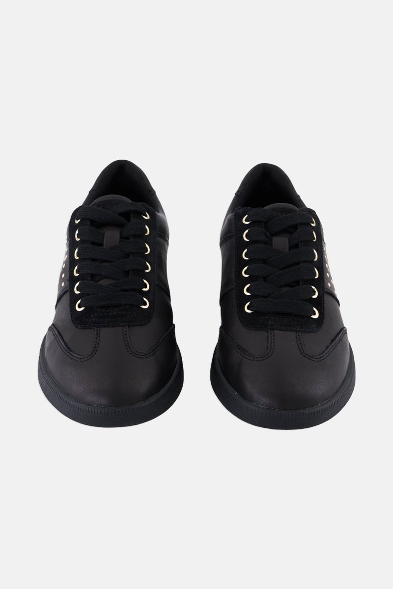 GEOX Women Meleda Lace Up Casual Shoes, Black  - Image 2