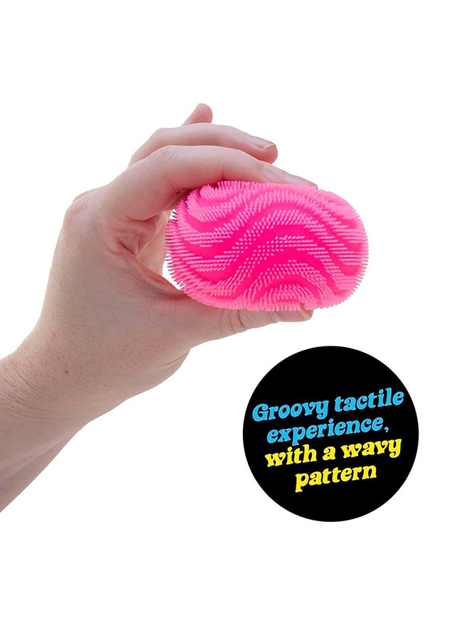 Schylling NeeDoh Fuzz Ball Blue- Sensory Toy with a Velvet Texture and Soft Cloud Squish - Wavy Pattern You Can See and Feel - Ages 3 and Up -  One Per Pack (Wonder Waves) - Image 2
