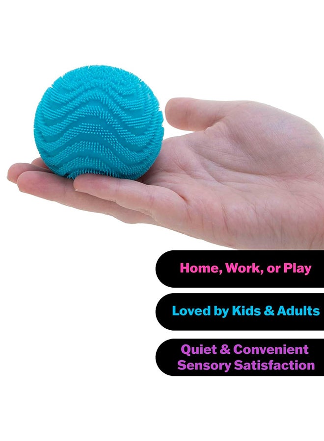 Schylling NeeDoh Fuzz Ball Blue- Sensory Toy with a Velvet Texture and Soft Cloud Squish - Wavy Pattern You Can See and Feel - Ages 3 and Up -  One Per Pack (Wonder Waves) - Image 4