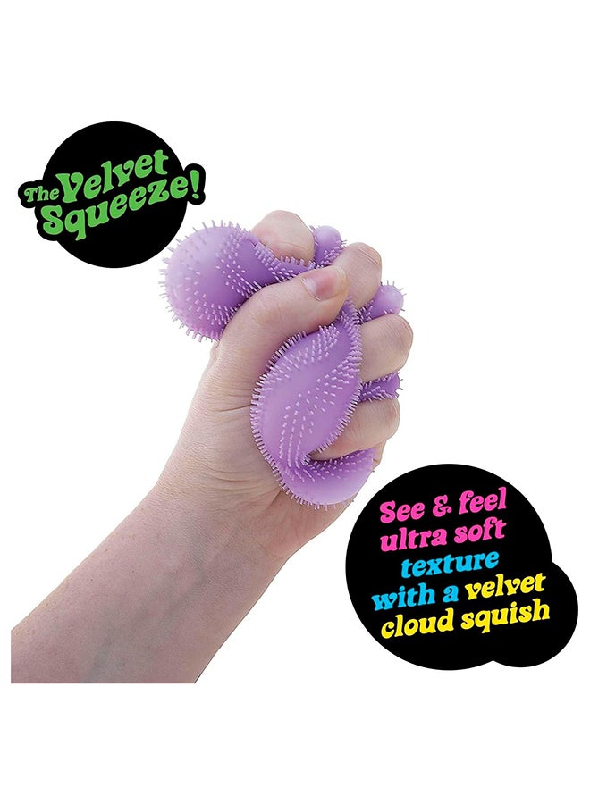 Schylling NeeDoh Fuzz Ball Blue- Sensory Toy with a Velvet Texture and Soft Cloud Squish - Wavy Pattern You Can See and Feel - Ages 3 and Up -  One Per Pack (Wonder Waves) - Image 3