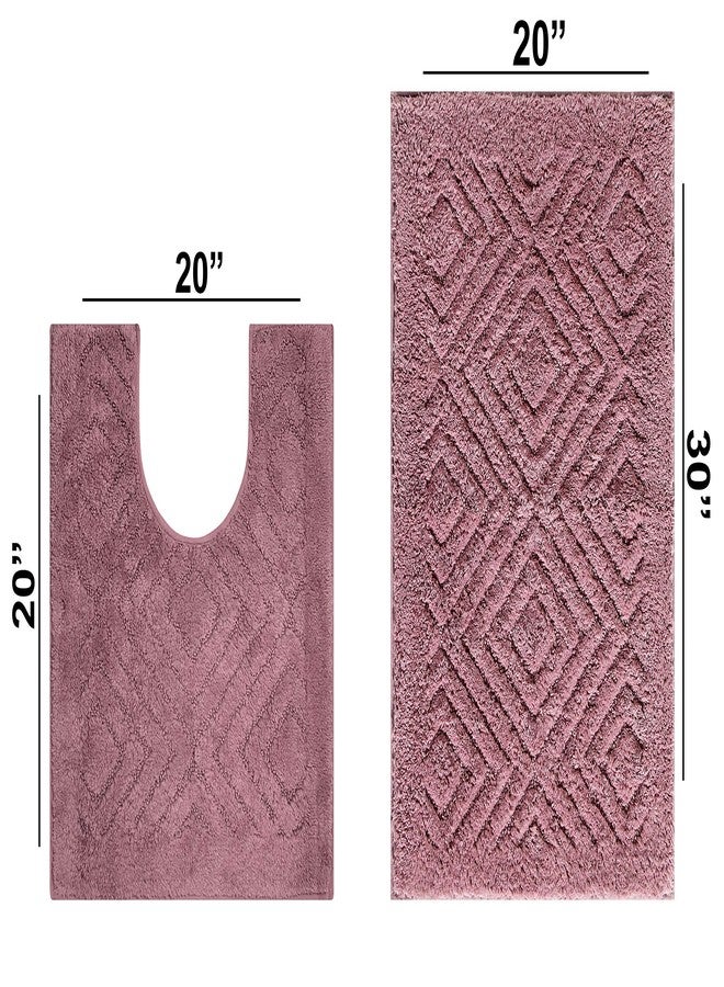 Better Trends 2 Piece Bathroom Rug Set 100% Cotton Non-Slip Washable Bath Mat, Soft & Absorbent Bath Rugs for Bath Room, Shower, Bathtub & Spa Floors Rose Trier Collection - Image 3