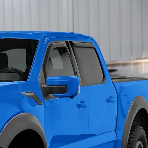 GOODYEAR حواجز النوافذ المقاومة للكسر من جوديير في القناة لسيارة فورد F150 2021-2025 سوبر كرو, حراس المطر, واقيات النوافذ للسيارات, حواجز التهوية, ملحقات السيارات, 4 قطع - GY008037 - Image 5