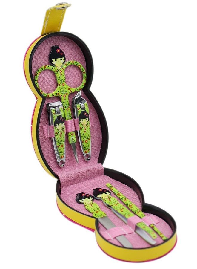 Aibearty Adorable Russian Doll Pattern Stainless Nail Clippers Set of 6Pcs, Professional Grooming Kit, Nail Tools with Luxurious Travel Case - Image 2