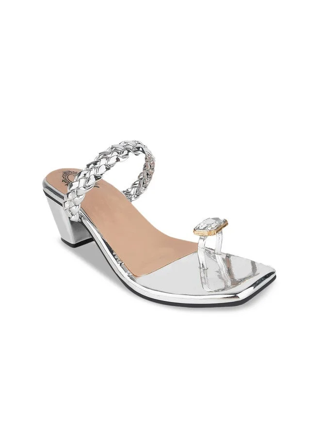 شوتوبيا Shoetopia Girls One Toe Block Heels with Western Embellshed