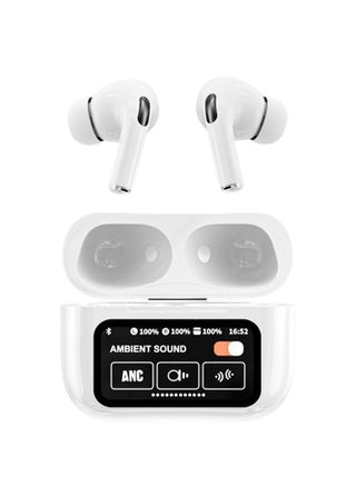 AI Translation Earphones, Support English Arabic Translation, Equipped with LED Smart Touch Screen, Active Noise Cancellation, Long Battery Life Playback Time - White - pzsku/ZDDD888934F3855EF9371Z/45/1741443682/a6dd45e7-018d-46f6-afbe-8c94510653ce