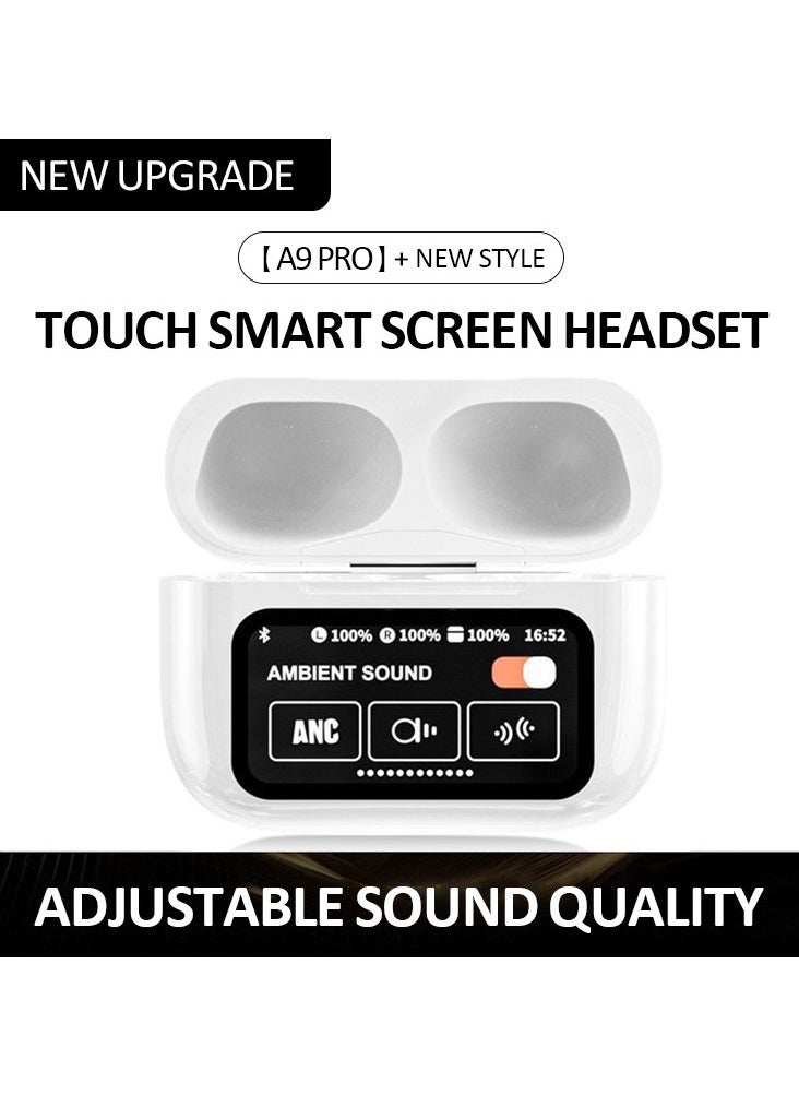 Bonic AI Translation Earphones, Support English Arabic Translation, Equipped with LED Smart Touch Screen, Active Noise Cancellation, Long Battery Life Playback Time - White  - Image 5
