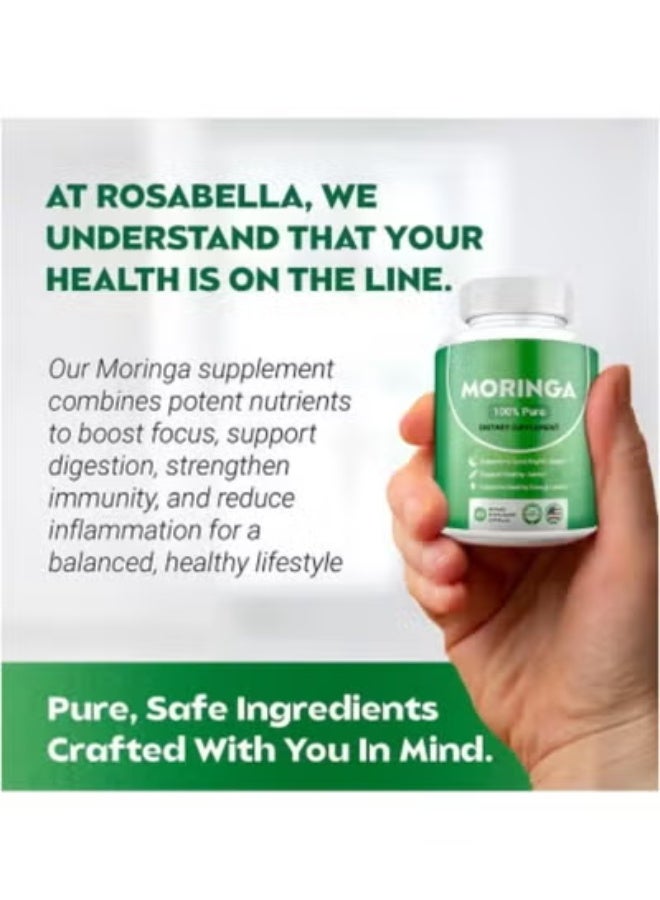 Moringa Powder Capsules Pure Nutrient Rich  Powder A Natural Green Antioxidant Superfood Supports Energy Skin Health Gut Health+ Wessential Vitamins u0026 Amino Acids A1 - Image 4