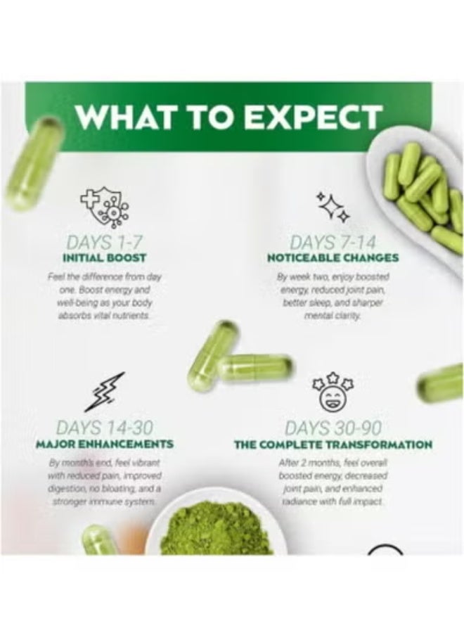 Moringa Powder Capsules Pure Nutrient Rich  Powder A Natural Green Antioxidant Superfood Supports Energy Skin Health Gut Health+ Wessential Vitamins u0026 Amino Acids A1 - Image 5