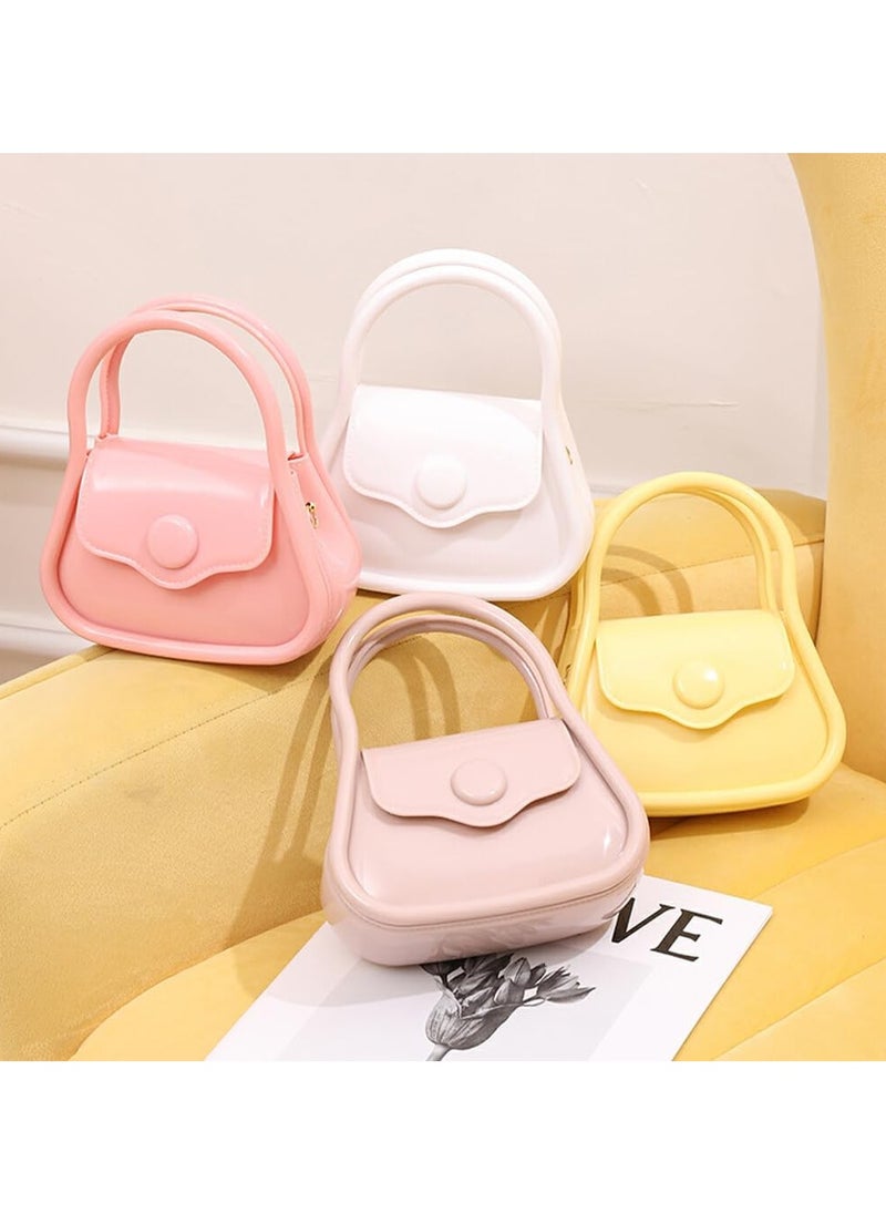 Generic Mini Jelly Wallet, PVC Small Crossbody Bag for Women, Small Crossbody Purse with Handle and Chain Strap baige  - Image 2