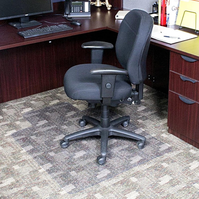 DIMEX Office Chair Mat for Low Pile Carpet with Lip, 36" x 48", Clear - Image 2