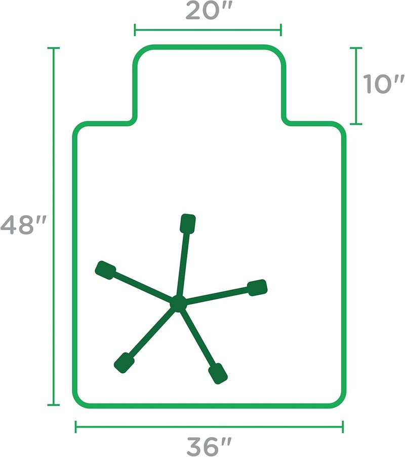 DIMEX Office Chair Mat for Low Pile Carpet with Lip, 36" x 48", Clear - Image 4