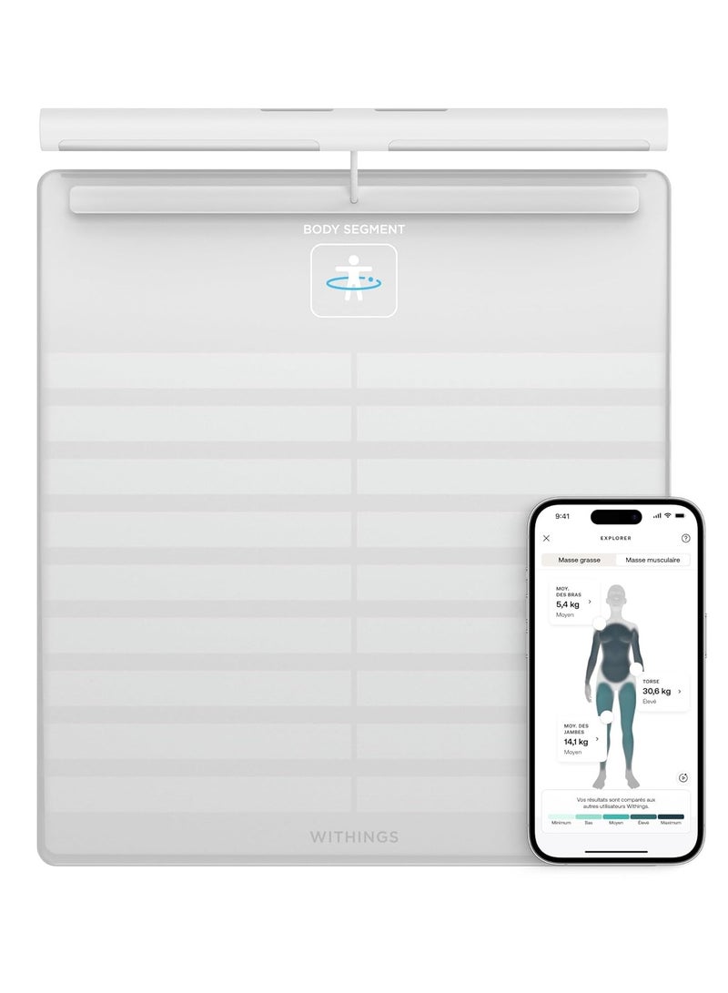 Withings Body Scan - Smart Scale with Segmental Body Composition Analysis, Weighing Scales Body Weight & Vascular Age, Visceral Fat, Heart Rate, iOS/Android - Image 1