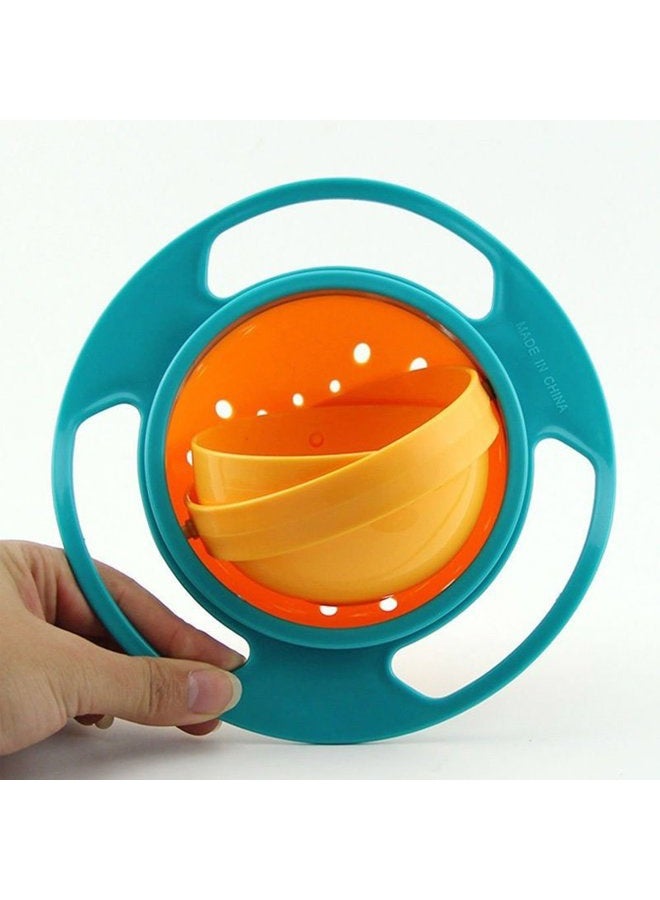 Song Qing 3pcs Magic Bowl 360 Degree Rotate Spill-Proof Bowl with Lid Plastic Creative Dishes Practise Feeding Bowls for Kids (Blue + Green + Rose) - Image 4