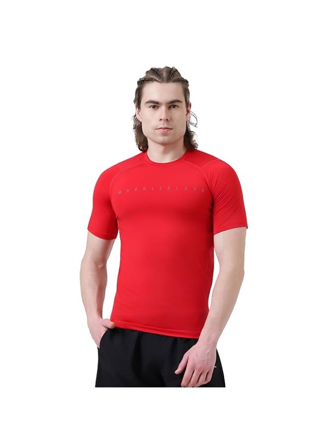 MuscleBlaze Half Sleeve Air Tech Compression MuscleTee for Men-M - Image 1