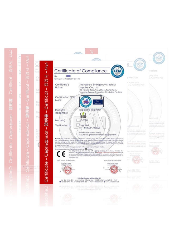 NIBEMINENT 50-Piece Disposable Adaptable Nose Bar 3-Layer Protective Face Mask - Image 2