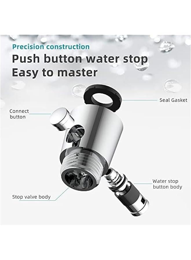 Shower Head Shut Off Valve, on Type Shower Flow Control Valve with G1/2 Universal Size for Shower Arm and Hose or Bidet Sprayer - Image 2