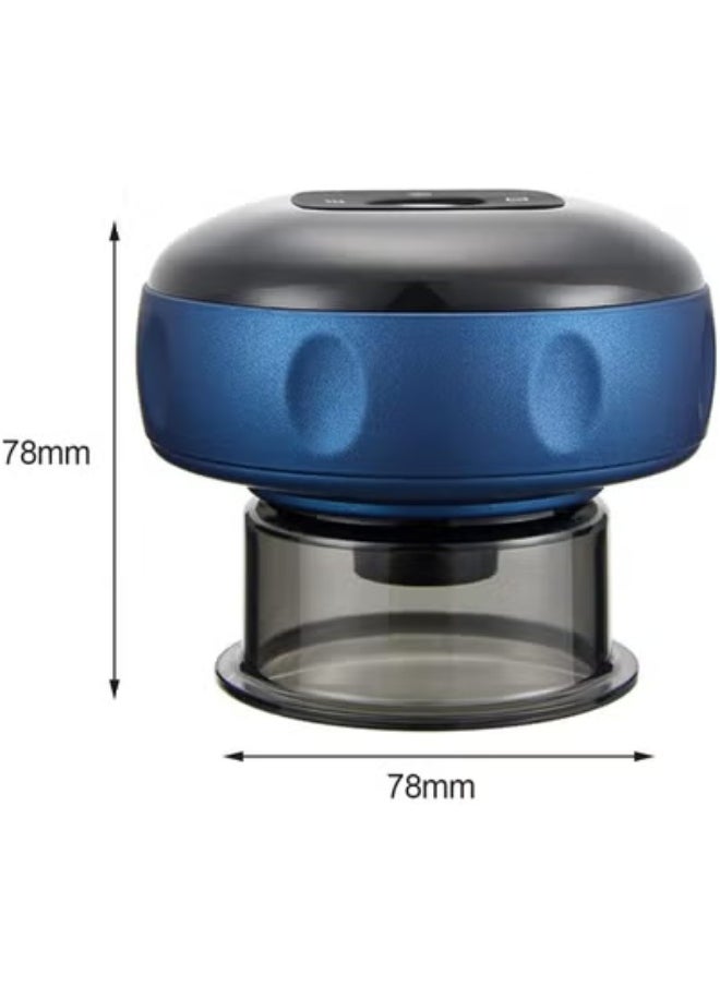 12-Speed Electronic Cupping Therapy Massager with Smart Heat | Rechargeable Portable Gua Sha & Vacuum Suction Device for Full Body Muscle Pain Relief, Back & Neck Relaxation, Deep Tissue Recovery | Cordless, Skin-Safe, Easy to Use – Blue