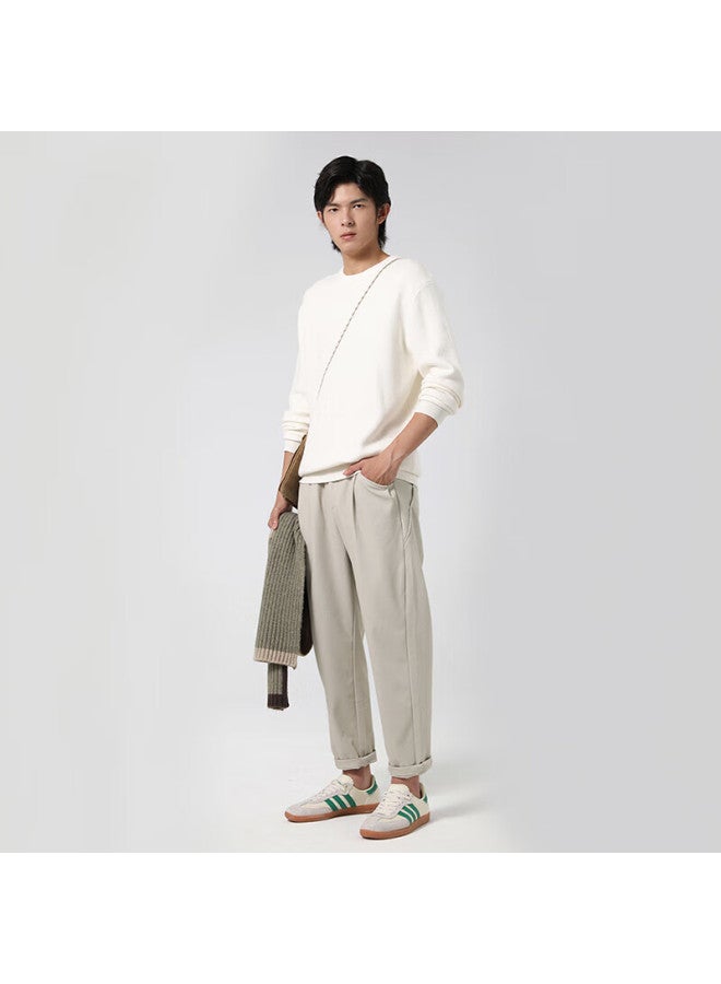 Markless Men's Casual Pants Autumn Winter Trendy Comfortable Loose Straight Trousers Men's Tapered Long Pants 3850 Beige 34 - Image 2