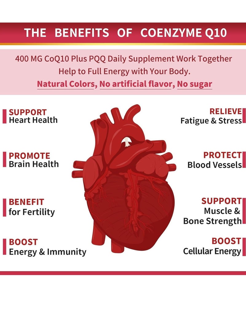 Superior CoQ10 2000mg Softgels, 120 Servings | with PQQ, BioPerine & Omega-3, Ubiquinone, High-Absorption, Powerful-Antioxidant, Support Heart & Energy-Production - Image 3