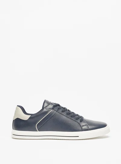 Lee Cooper Men's Solid Sneakers with Lace-Up Closure and Panel Detail