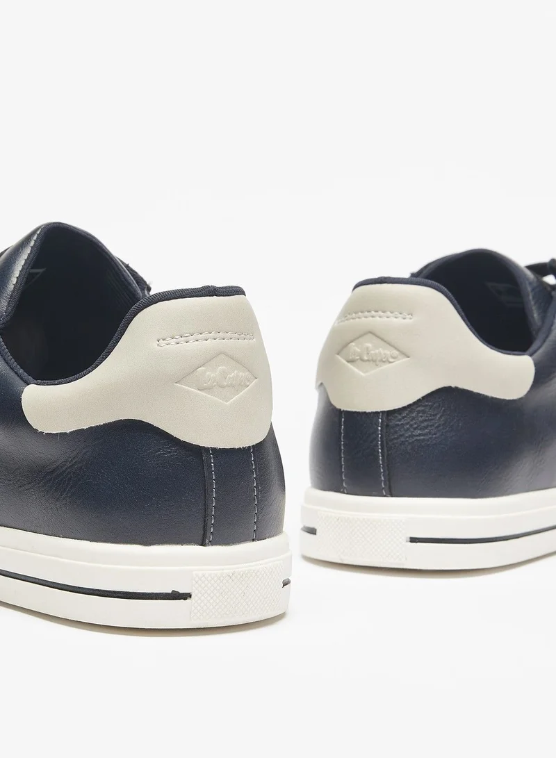 Lee Cooper Men's Solid Sneakers with Lace-Up Closure and Panel Detail