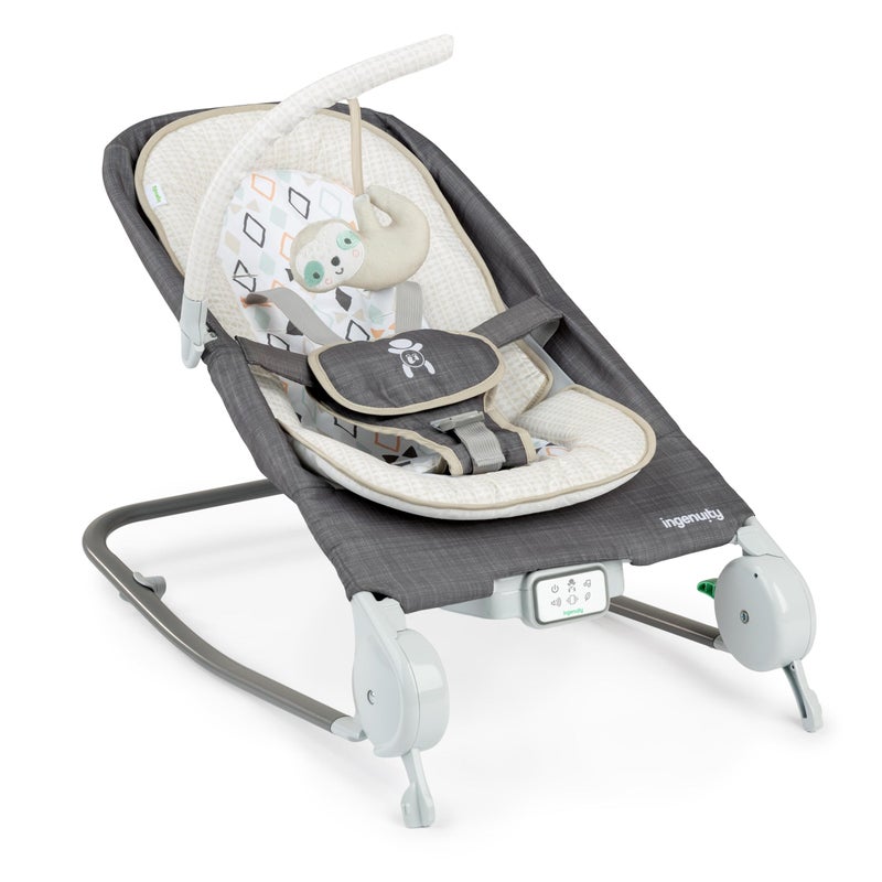 Ingenuity Gas Relief and AntiColic Baby Bouncer Seat and Rocker Gentle Belly Message to Relax and Soothe Bellies Instant Tummy Soother 20 Songs and Melodies Parker