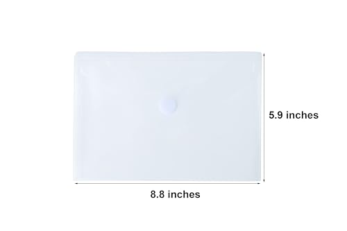 YESSART 5.5’’ x 8.5’’ Clear Plastic Envelopes Cutting Dies Stencil Crafts Paper File Index Cards Holder 20 Pack Hook Loop Closure - Image 2