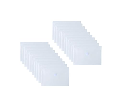 YESSART 5.5’’ x 8.5’’ Clear Plastic Envelopes Cutting Dies Stencil Crafts Paper File Index Cards Holder 20 Pack Hook Loop Closure - Image 1