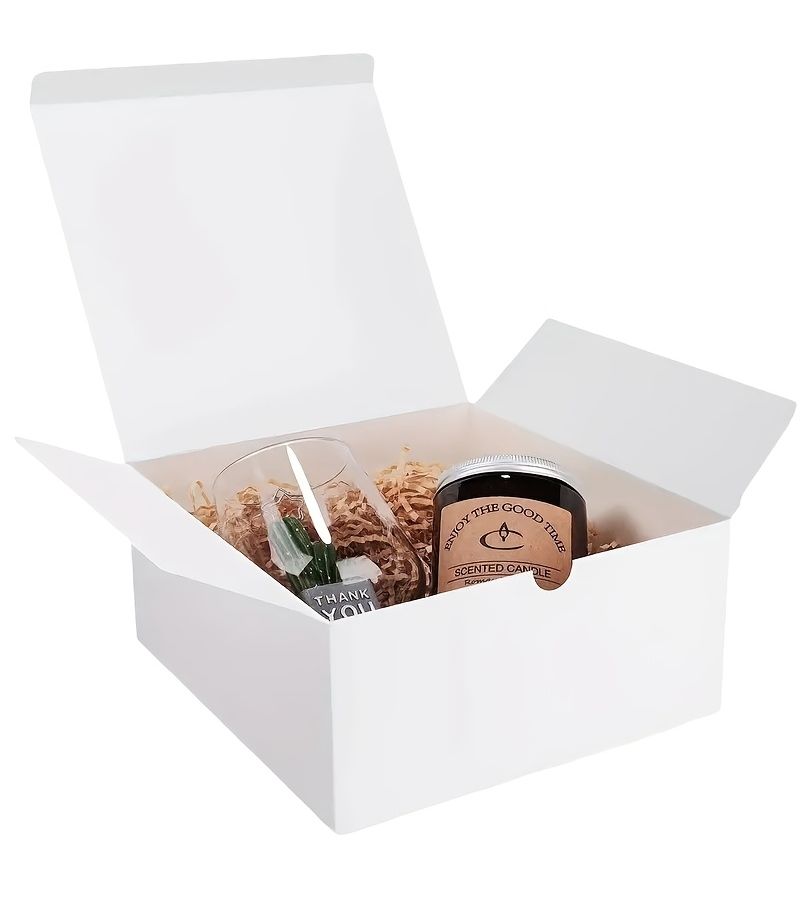 8Pcs Minimalist Gift Boxes With Hemp Rope Decor White Kraft Black 3 Colors Selectable Empty Versatile Packaging Storage Boxes For Exquisite - Image 2